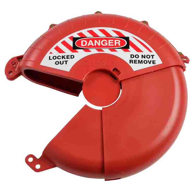 Collapsible Gate Valve, "Locked Out Do Not Remove", 7-13 in Diameter Range, Red